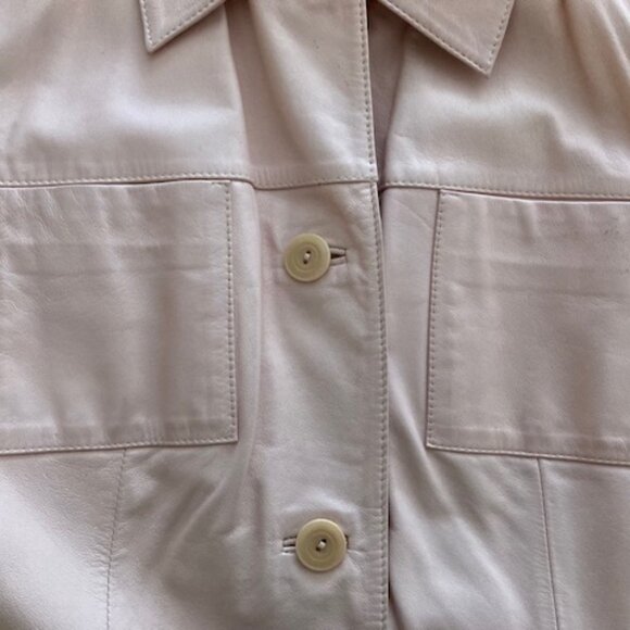 Talbots Genuine Leather Petite Size 8 Blush Pink Fitted Jacket (Pre-Owned) - Picture 3 of 4